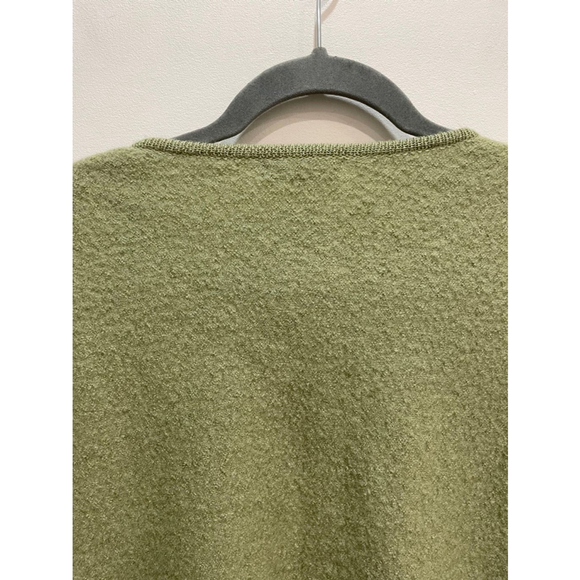 Vintage Rino Rossi Boiled Wool Jacket Cardigan Button Up Floral Cutout Green M - Picture 13 of 16